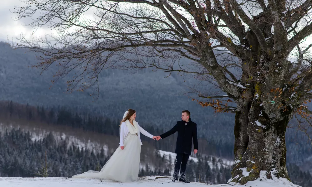 Snowy wedding